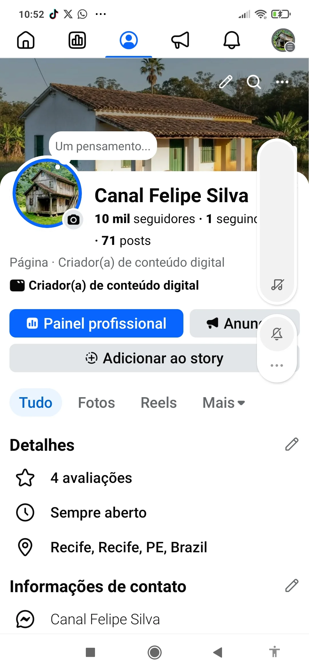 Facebook Página Facebook Monetizada 10K com — à venda