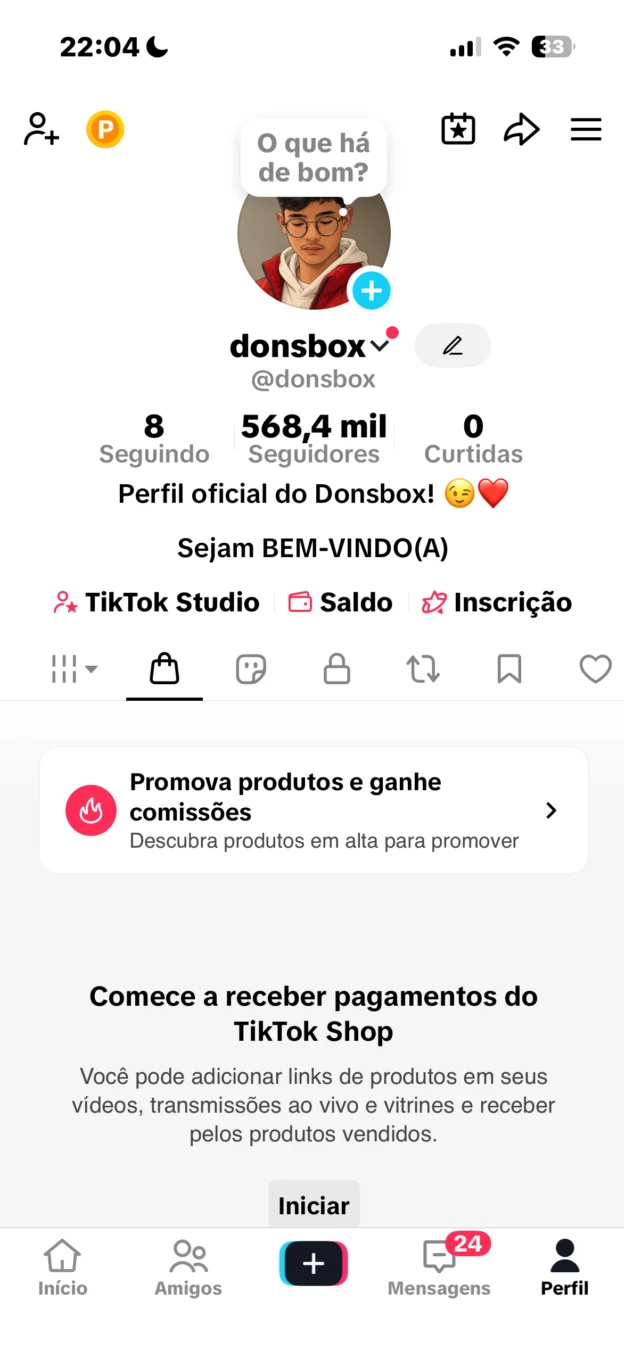TikTok Conta TIKTOK com 568K de seguidores com 568 mil à venda